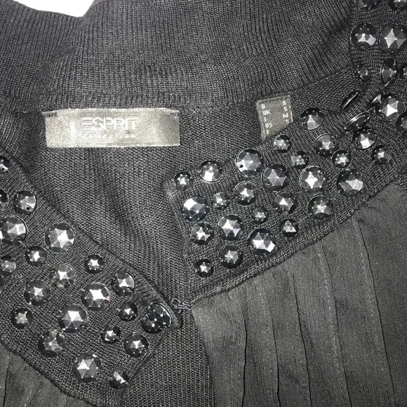 Esprit Black Bejewelled Black Rayon Crop Cardigan - Picture 4 of 12